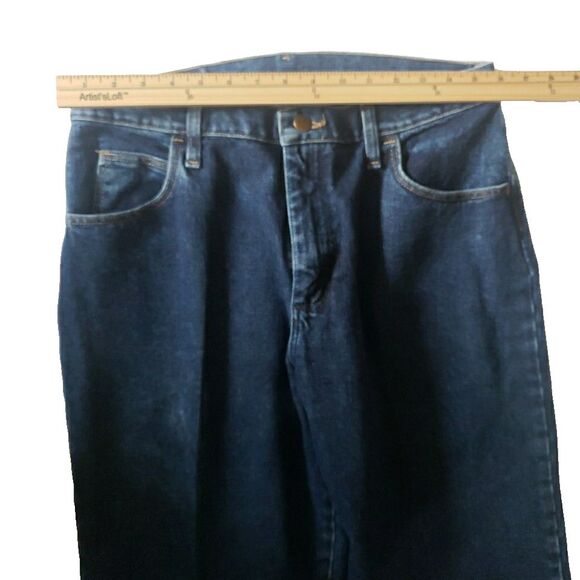 Wrangler Blues WB101AD Size 12 x 34 Relaxed Fit Blue Jeans Dark Wash Women's - Picture 7 of 13